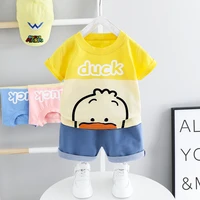 baby boy clothing casual summer short sleeves sets cartoon duck top soft shorts children outdoor costume toddler kids clothes