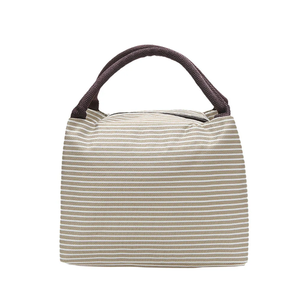 Изолированная полосатая Сумка для пикника женщин компактный многоразовый тоут