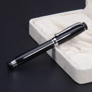 Классическая перьевая ручка Duke, Черная Бочка и белый жемчуг сверху, идеально подходит для бизнеса, офиса, дома или подарка