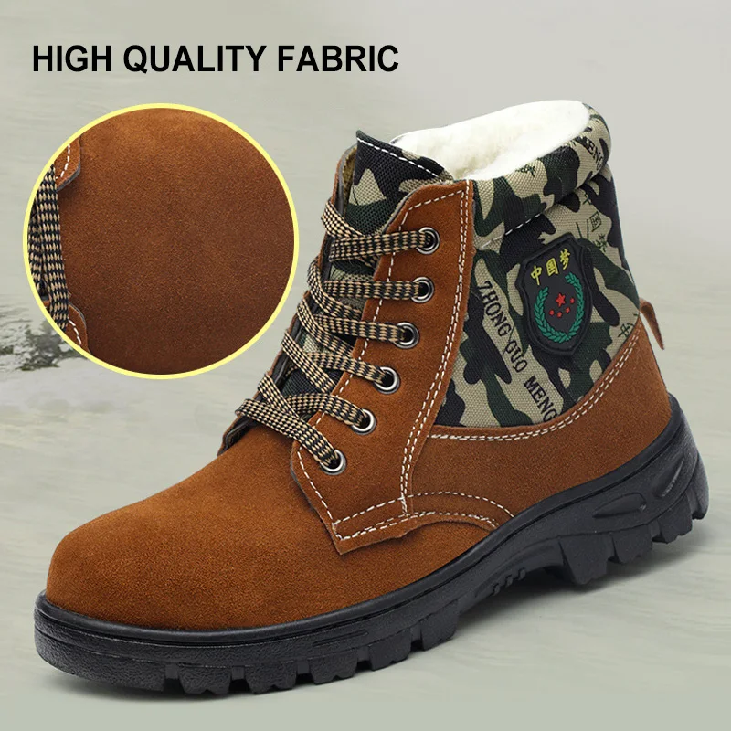 Новые мужские ботинки зимняя обувь Ботильоны зимние безопасные рабочие с
