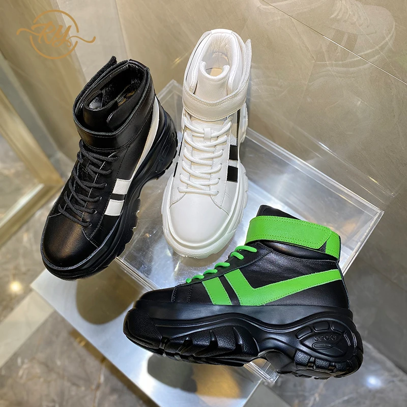 RY-RELAA женские кроссовки модные из натуральной кожи Женская Роскошная обувь ins на