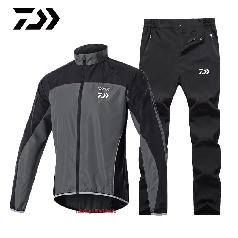 

Daiwa Reflective Men's Fishing Jacket Windproof Waterproof Hiking Cycling Fishing Clothing Top Quality Professional Fishing Wear