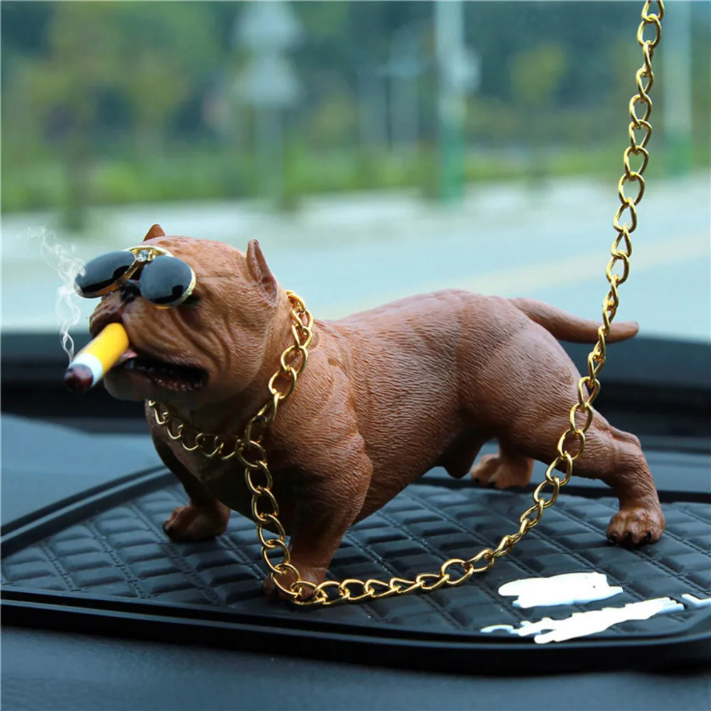 Bully Pitbull Dog Car Interior Decoration Dashboard Ornament Fashion Funny Cute Home Auto Accessories No Base |