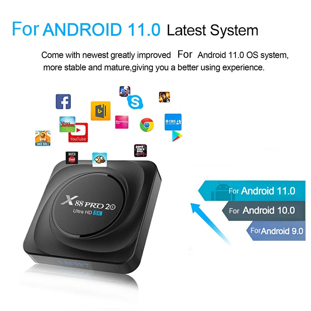 

X88 Pro 20 RK3566, Android 11, 32/64/128 , Wi-Fi, 10/100/1000