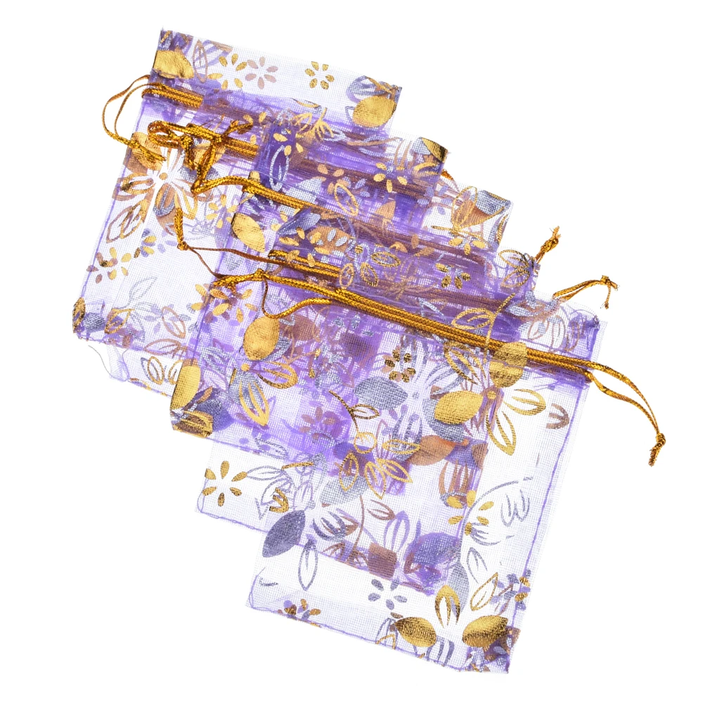 50 шт./лот высококачественные желтые сумки из органзы со звездами и луной вечерние