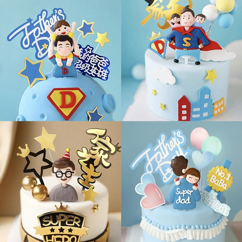 

Father's Day Elements Silicone Molds for Baking Fondant Cake Crystal Epoxy Non-Stick DIY Mould Home Kitchen Bar Supplies