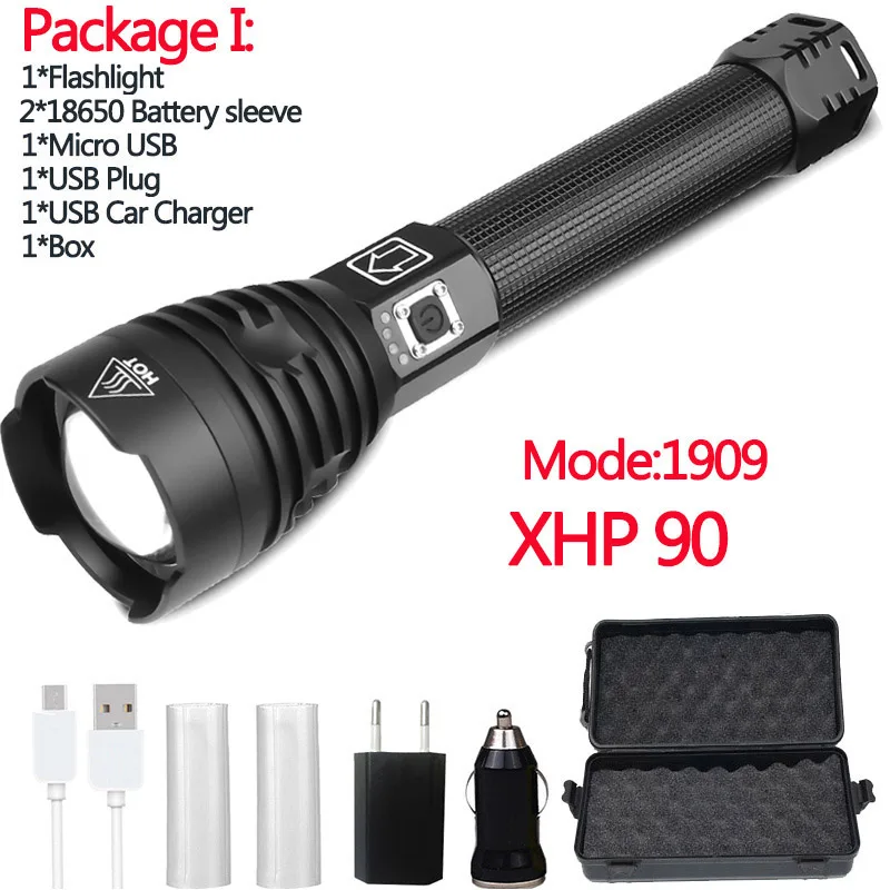 Litwod Z90 1909 XHP90 самый мощный светодиодный фонарик 26650 или 18650 аккумулятор и xhp70.2 тактический фонарик - Испускаемый цвет: Package I