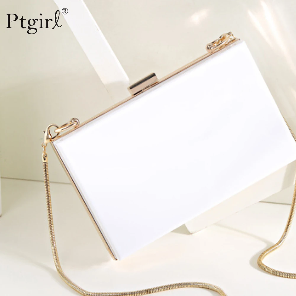 Женский прозрачный клатч на цепочке роскошный брендовый акриловый мессенджер