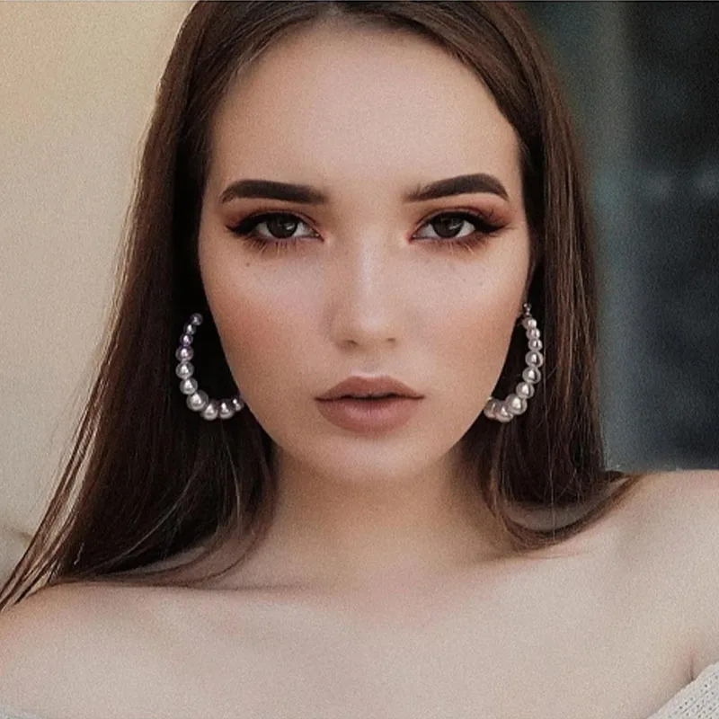 Новинка 2019 большие круглые висячие серьги FNIO для женщин модные ювелирные изделия