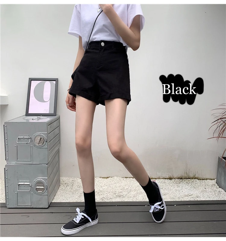 

l High Waist Denim Shorts 2021 Women Plus Size Summer White Wide Leg Cotton Shorts For Women Short Jeans Ladies 5XL