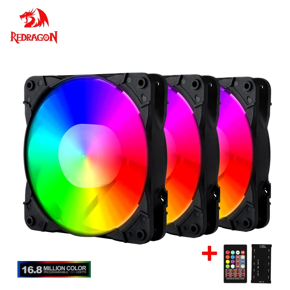 Redragon GC F007 120 мм компьютер чехол RGB полноцветный светодиодный вентилятор 4 Pin тихий