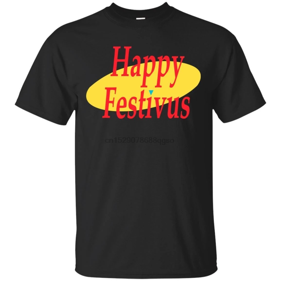 Черная футболка Seinfeld Happy Festivus для мужчин Размер крутая Повседневная мужская