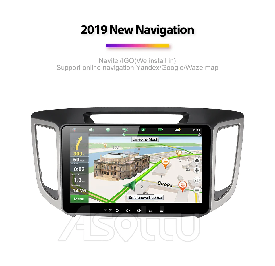 Автомобильный dvd-плеер Asottu HY301 2G android 9,0 PX30 1024*600 для HYUNDAI IX25 CRETA gps стерео автомобильный мультимедийный плеер dvd