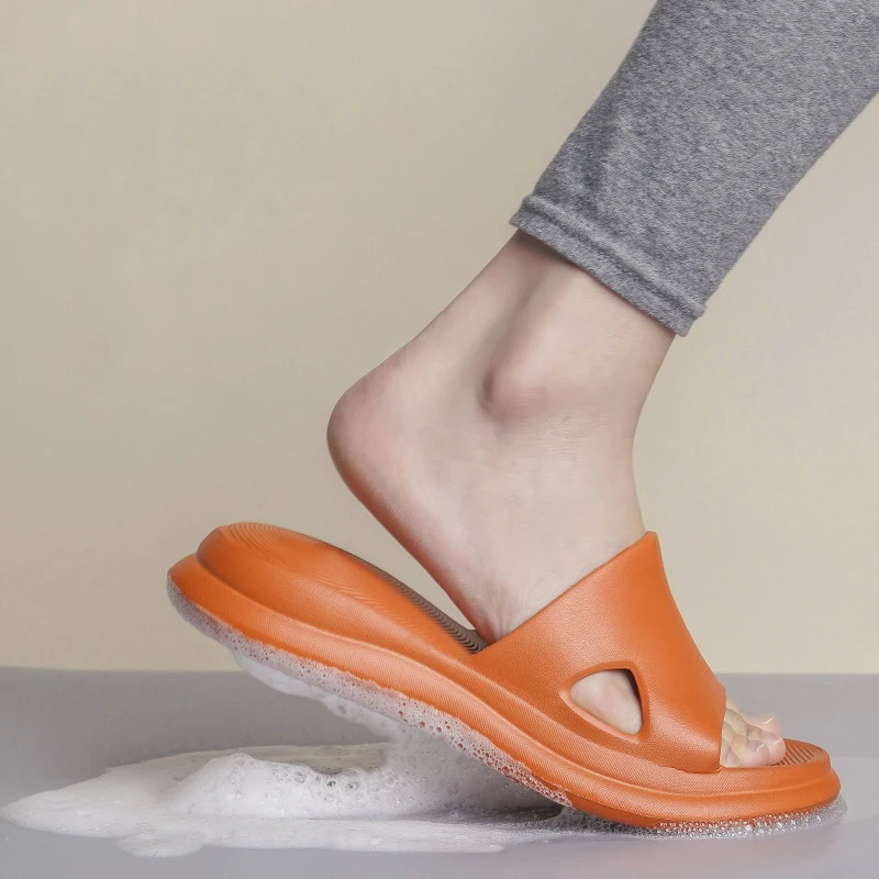 Массажные Шлепанцы из ЭВА на толстой подошве летние домашние сандалии для пар