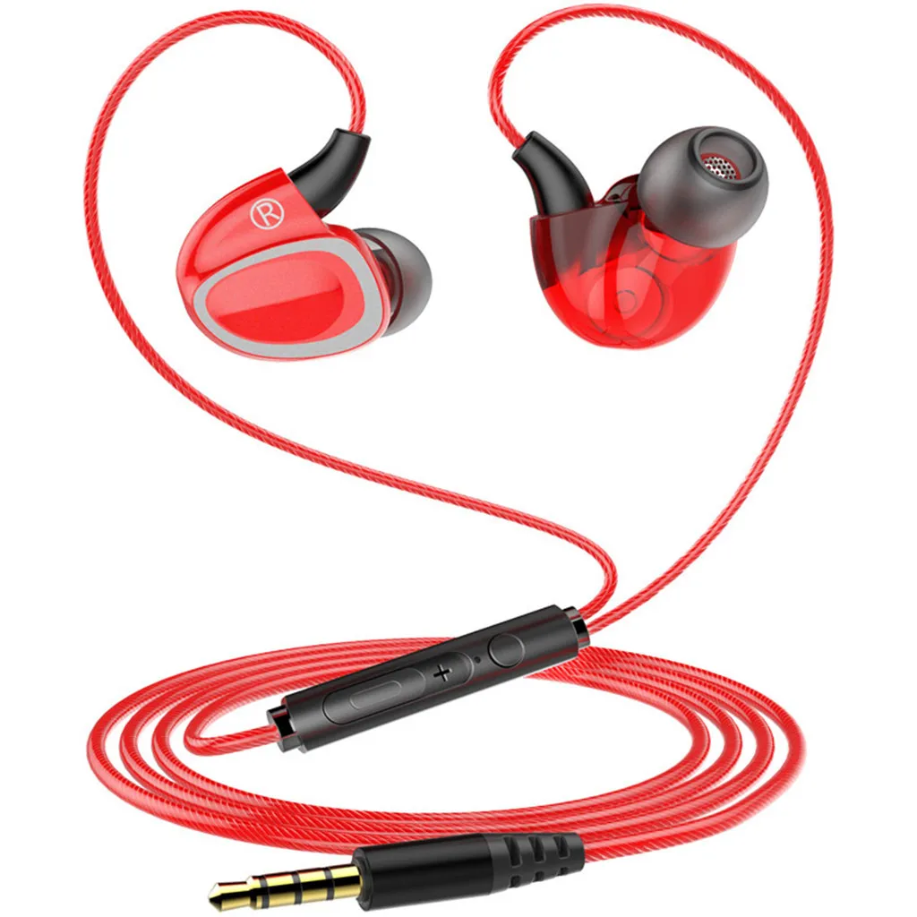 HIFI Earphone Dual Dynamic Driver 3.5MM Headset Bass Stereo Earbuds With Mic | Электроника
