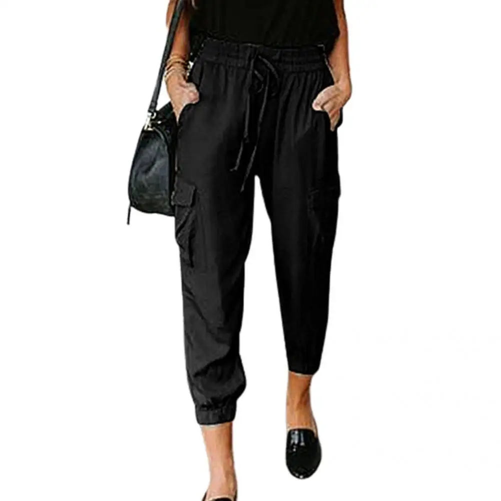 

Soft Outdoor Drawstring Multi-pockets Sport Pants Thin Long Pants Multi-pockets Streetwear