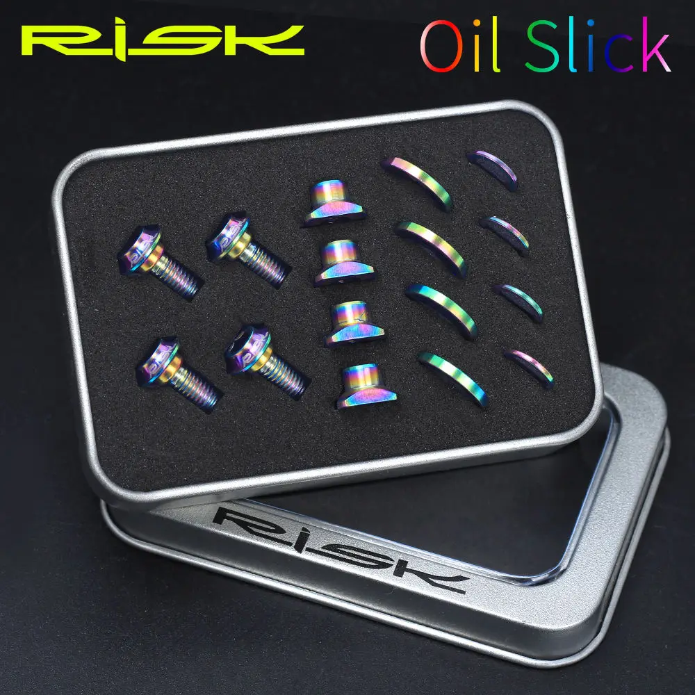 

RISK 16pcs/set Titanium Alloy Screws for UT/DA/105 Road Bike C Brake Shoes C Clamp V Brake Blots Nut Gasket Cycling Parts