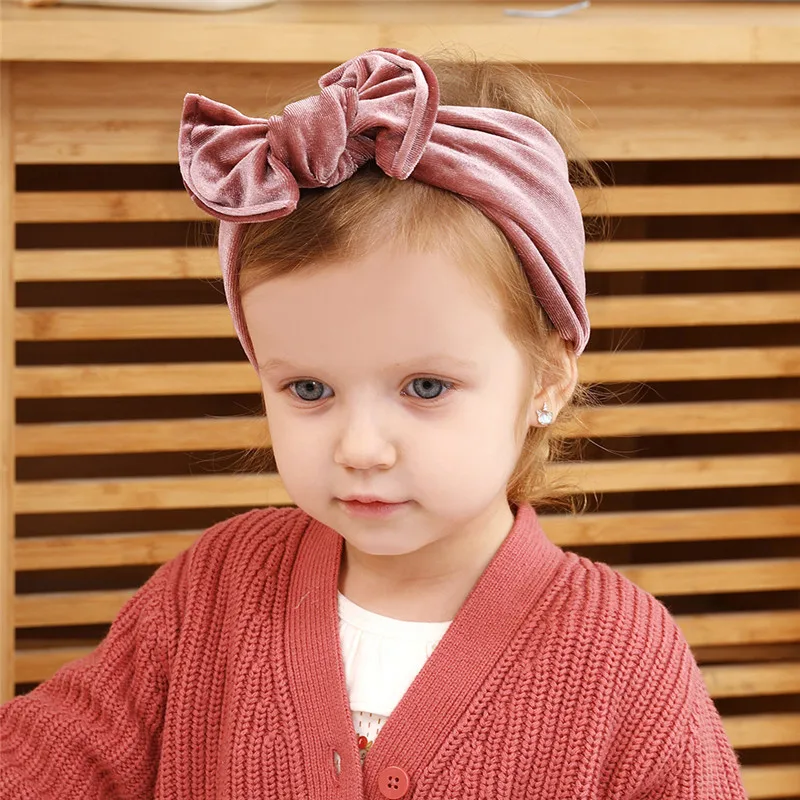 Baby Headbands Turban Gold Velvet Hairbands Newborn Infant Toddler Elastic Hair Bands Girl Accessories |