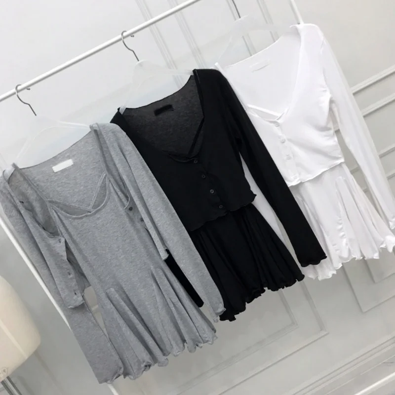 Комплект из 2 предметов женский сексуальный кардиган платье Женская Роскошная