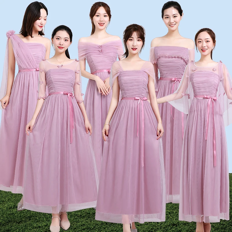 Свадебное платье Бордовое подружки невесты Плюс Размер Тюль ТРАПЕЦИЕВИДНОЕ