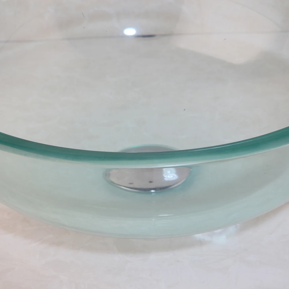 Круглый смеситель для раковины в ванную комнату YANKSMART кран из закаленного стекла