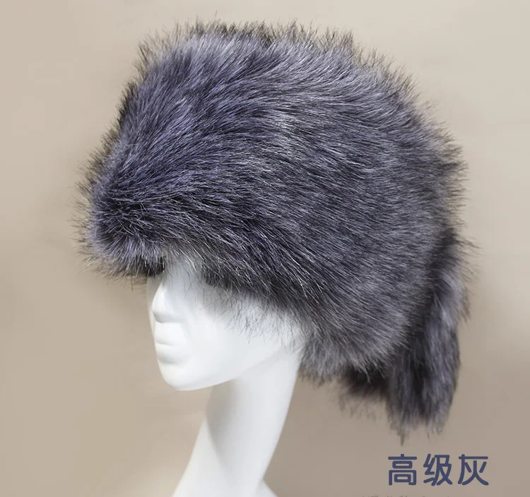 grey 1 Qearlstar Мужские Женские меховые шапки утепленные меховые шапки из искусственного меха на плоской подошве зимние русские повседневные роскошные шапки skullies beanie WME12 - Цвет: grey 1