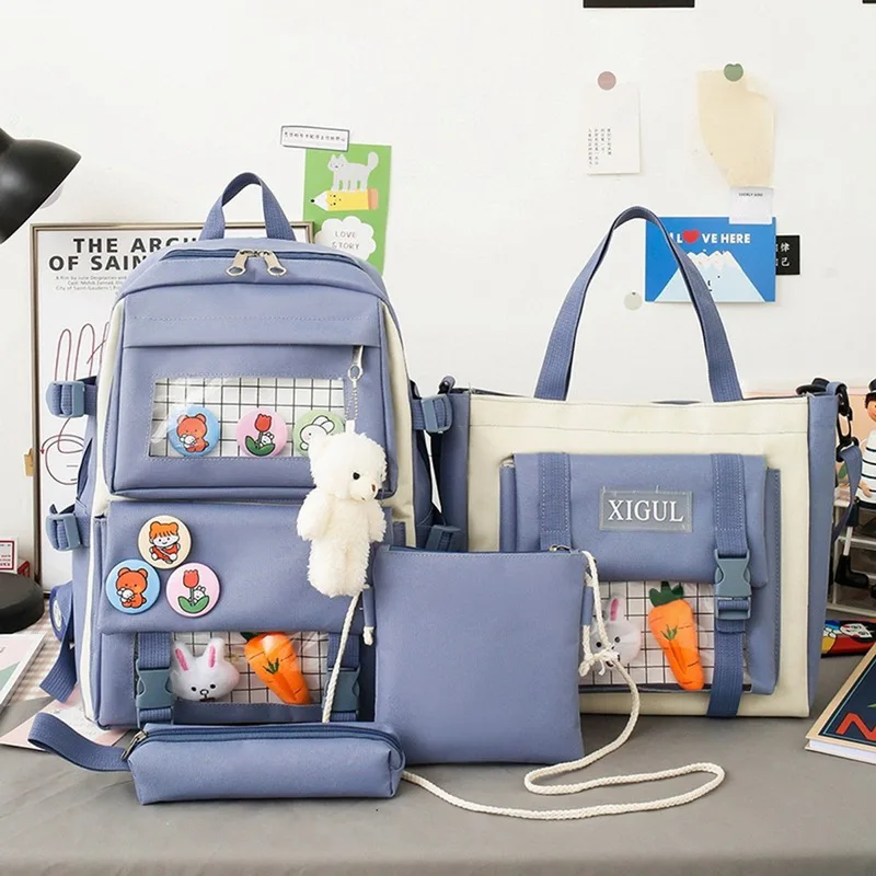 

Harajuku Women Laptop School Backpack Canvas School Bags For Teenage Girls Kawaii College Student Kids Book Bag Rucksack 2021