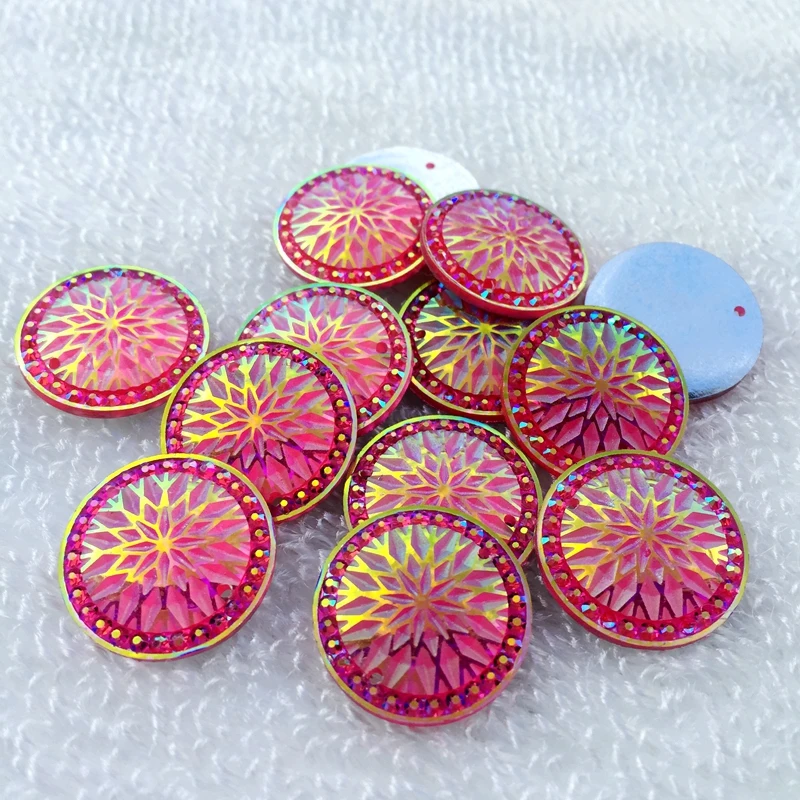 Оптовая продажа 200 шт. 20 мм круглые стразы из смолы в виде снежинок аппликация с