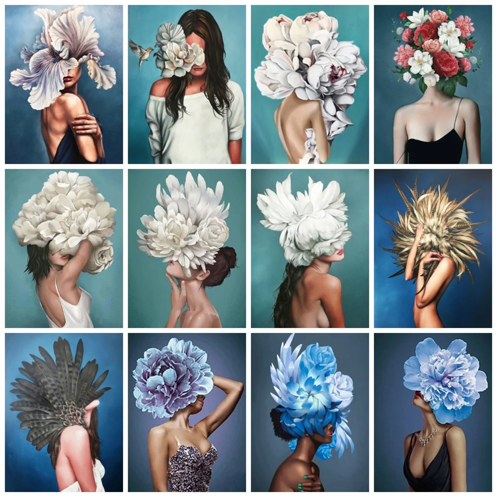 

Алмазная вышивка Huacan для творчества, мозаика, Женский портрет, 5d алмазная живопись, Новое поступление, Цветы Стразы, картины