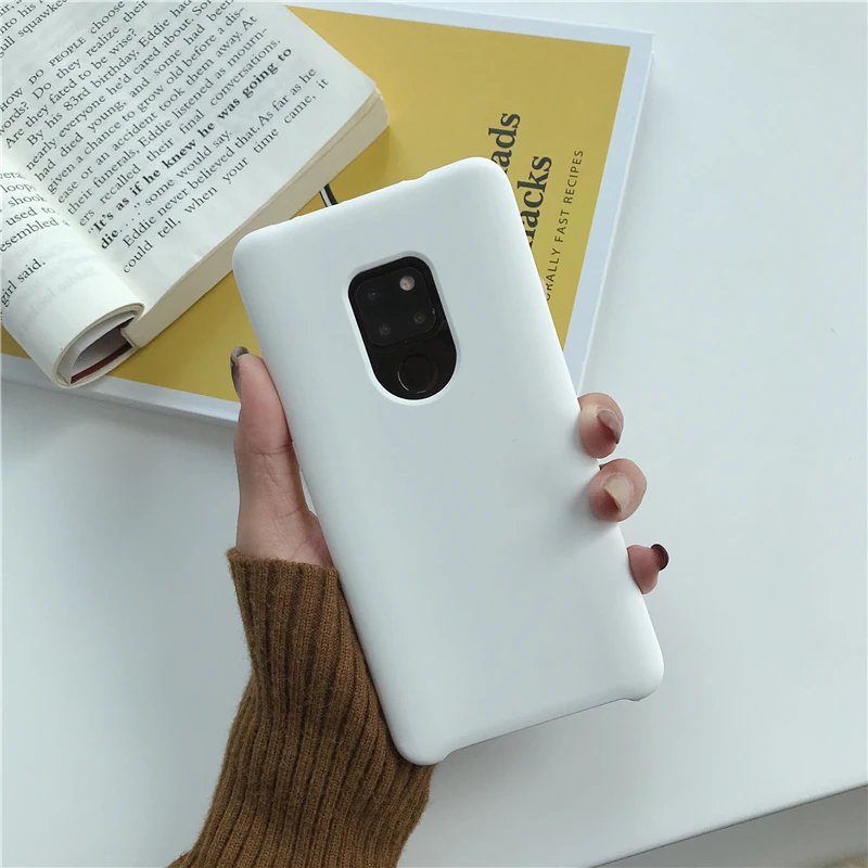 White Для huawei mate 20 Pro Чехол, мягкая Жидкая силиконовая задняя крышка для huawei mate 20 X Nova 5 чехол 10 Pro P20 P30 Lite противоударный чехол - Цвет: White