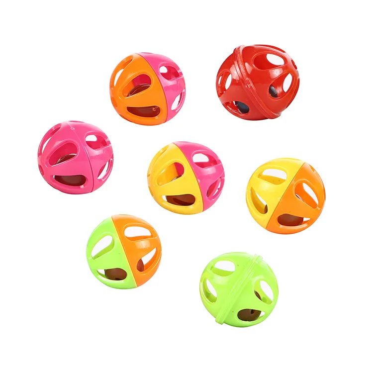 

5pc/Set Dog Toys For Cats Ball With Bell Ring Playing Chew Rattle Scratch Plastic Interactive Training Pet