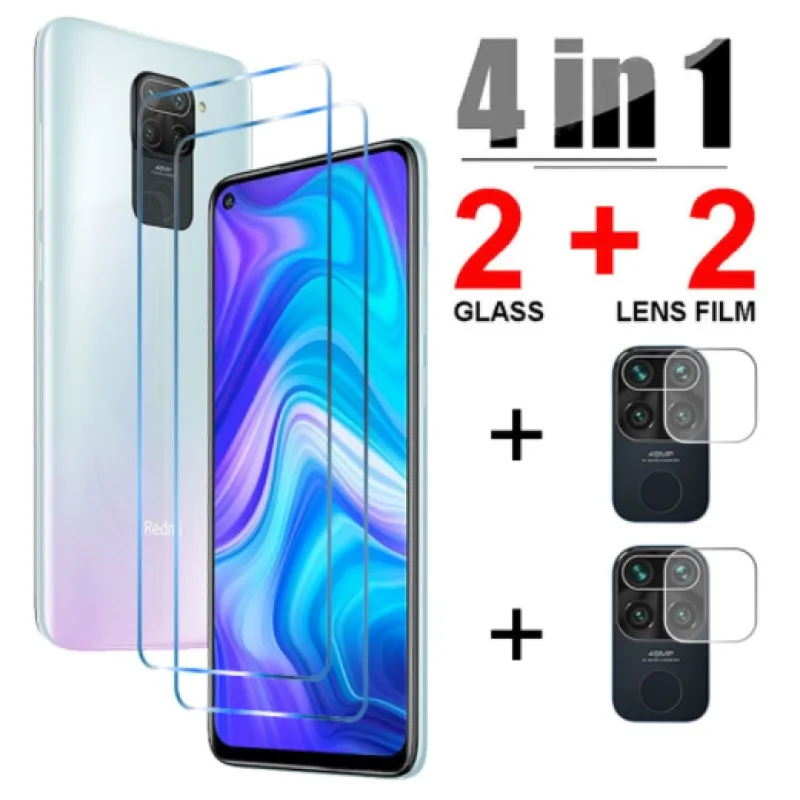

4In1 tempered glass for Xiaomi Redmi note 9 10 10S 9A 9S 8 8A 7 Pro Max screen protector for redmi 9 8 7 glass lens camera films