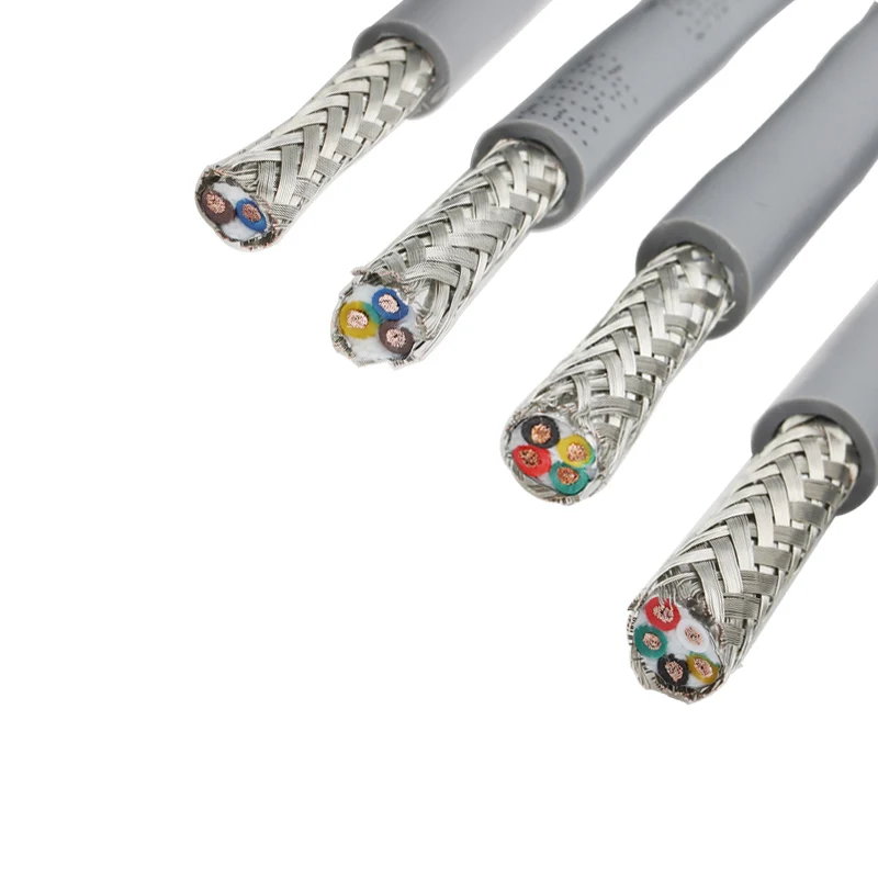 5Meters TRVVP Tinned Copper Cable26/24/22AWG 2/3/4/5/6/7/8Core Double Shielded Flexible Wire Gray PVC Insulated Drag Chain Cable - купить по