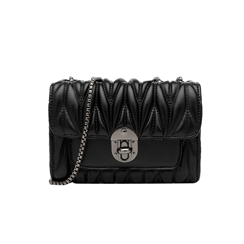 Женская кожаная сумка через плечо модная дизайнерская роскошная черного и