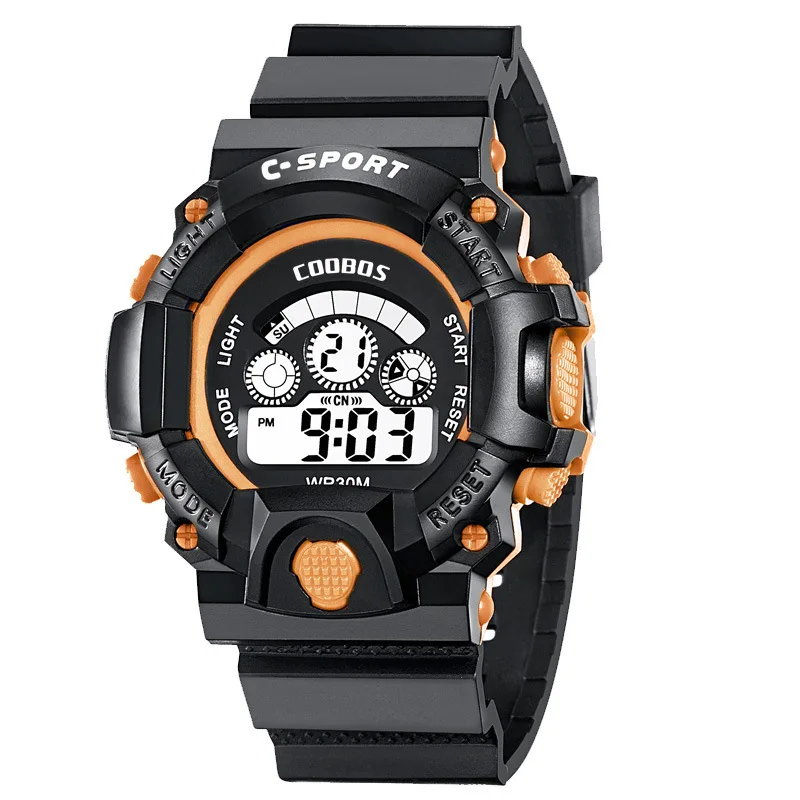 Часы мужские цифровые водонепроницаемые в стиле милитари спортивные секундомер