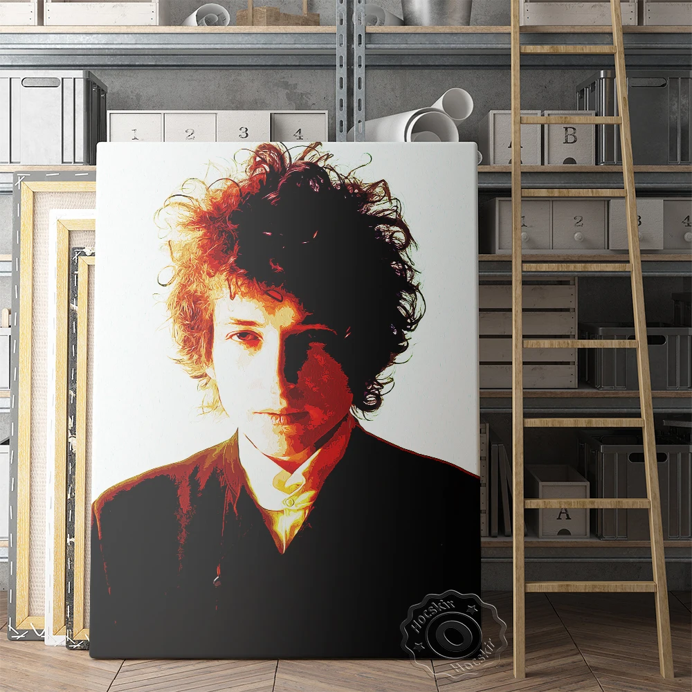 

American Singer-Songwriter Bob Dylan Watercolour Poster, Figure Portrait Wall Picture, Cool Boy Art Prints, Music Lover Collect