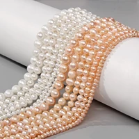 natural 3 9mm freshwater potato pearl beads high quality 34cm round shape punch loose beads for diy elegant necklaces bracelets