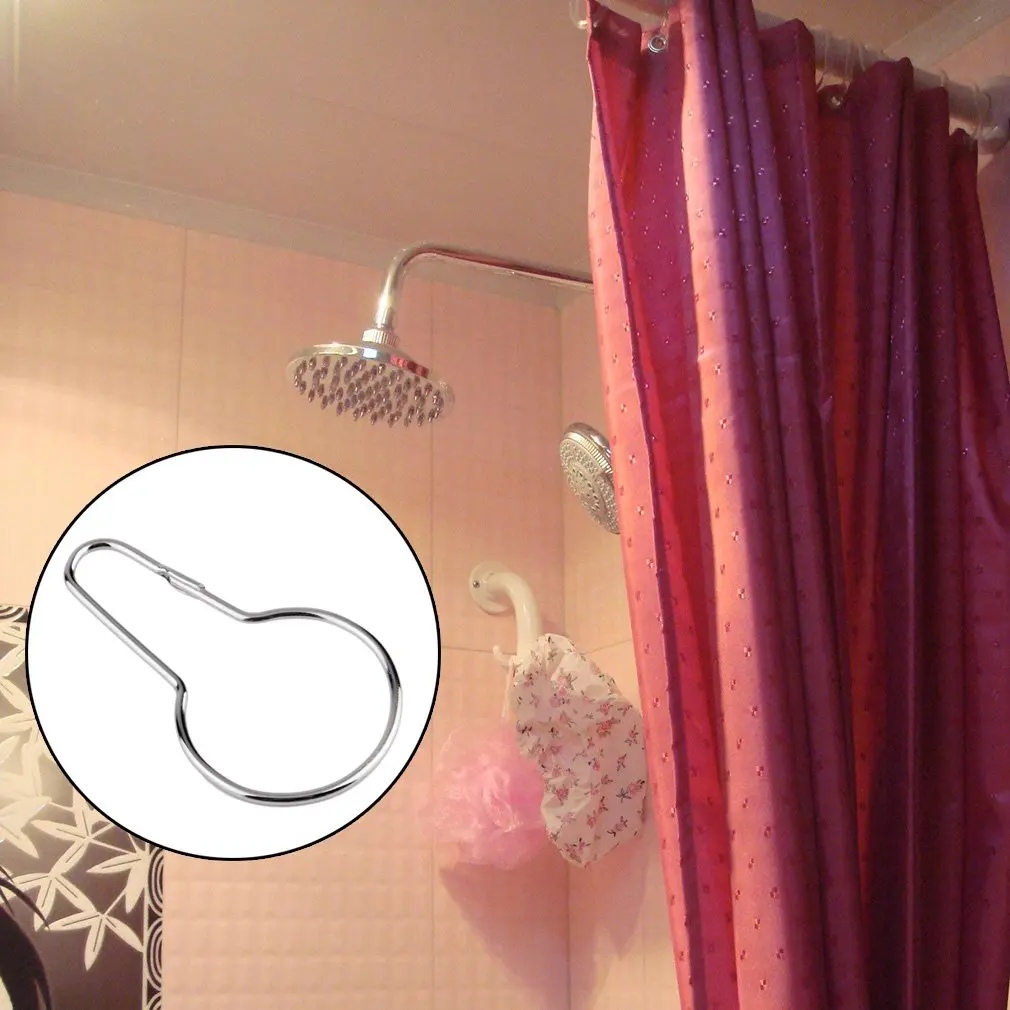 

100% Brand New Superior Quality 12pcs Shower Bath Bathroom Curtain Rings Clip Easy Glide Hooks Chrome Plated Stylish