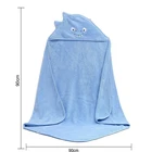 Мягкое удобное детское полотенце из микрофибры и кораллового флиса с капюшоном для девочек, голубое банное полотенце для новорожденных