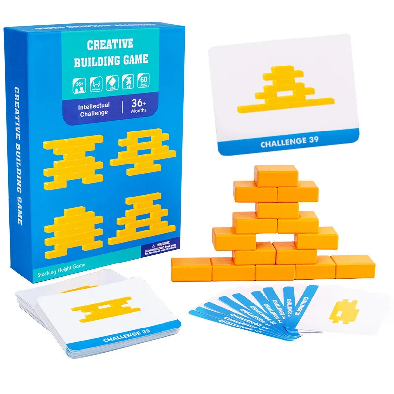 

Baby Montessori Toys Children Jenga Wooden Toddlers Creative Building Blocks Learning Educational Concentration Training Gifts