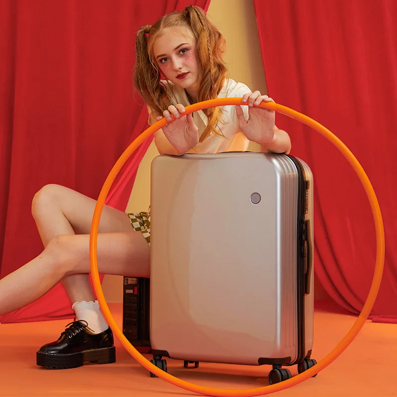 New 18/20/24/26/28 Inches Suitcase New Female Male Password Trolley Rolling Luggage with Wheels Solid Color Travel Puller Box