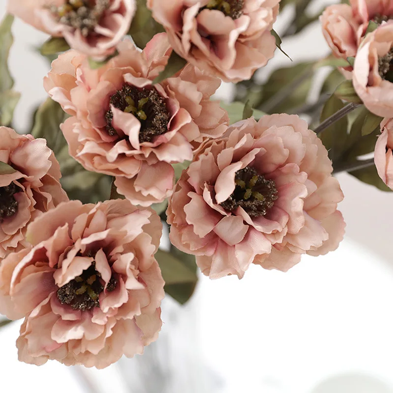 

Peony artificial flower wedding collocation set home decoration Photography Vintage Silk Lifelike Fake Flower Bouquet Floral