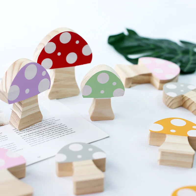 3 шт./компл. деревянный грибок строительные блоки украшения INS скандинавский