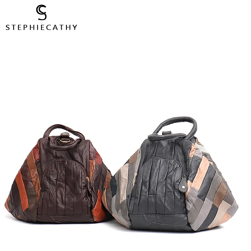 SC брендовая дизайнерская женская сумка из овечьей кожи в стиле пэчворк стильная