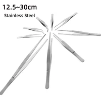 30cm barbecue stainless steel long food tongs tweezers 25cm straight home medical tweezer garden kitchen bbq tool