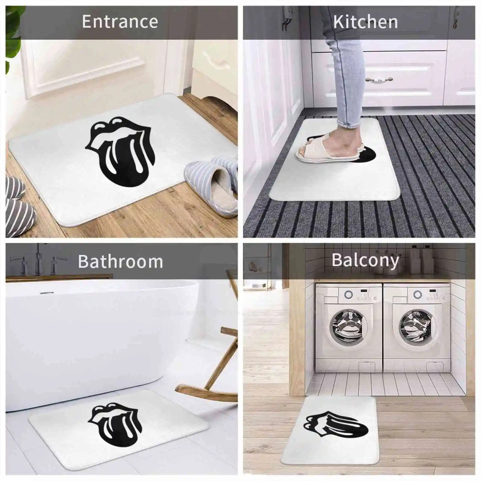 3D товары для дома коврик с черным камнем ног перекрестными роликами светящийся в