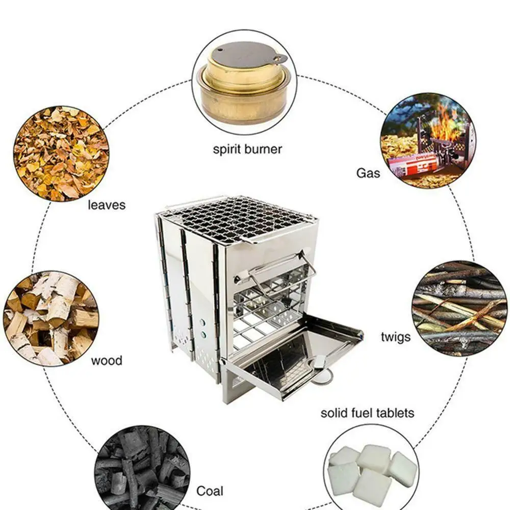 5 в 1 складные мини-грили для барбекю угольная гриль плита из нержавеющей стали