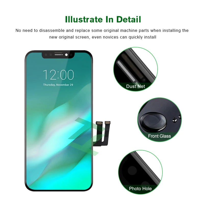 Экран черный без пятен для iPhone X дисплей клон OLED с сенсорным экраном дигитайзер в