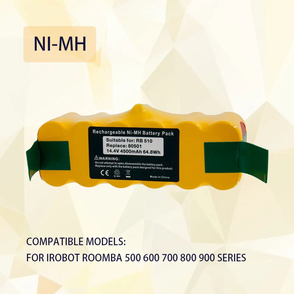 Перезаряжаемая батарея 14 4 В 4500 мАч Ni-MH для пылесоса iRobot Roomba 500 520 555 560 600 780 700 770 800 880 |