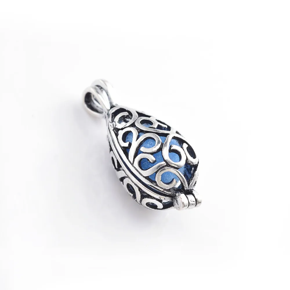 Античное серебряное ожерелье с диффузором медальон для Помпона войлочный шар